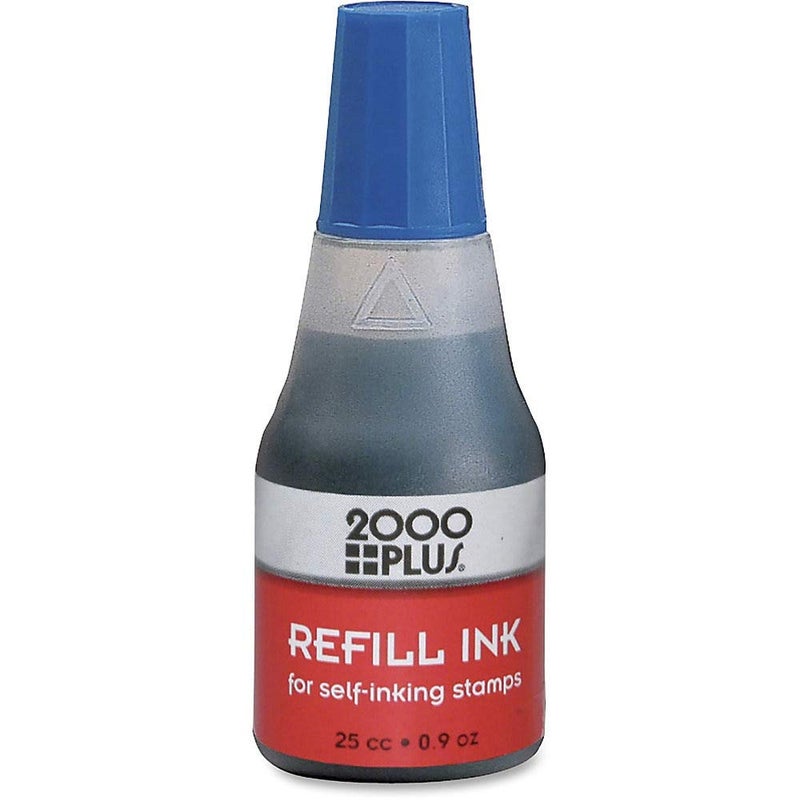 2000 Plus 2000Plus Refill Ink for Self-Inking Stamps, 25cc (0.9 oz) Squeeze Bottle, Blue - COS032961 - Image 3
